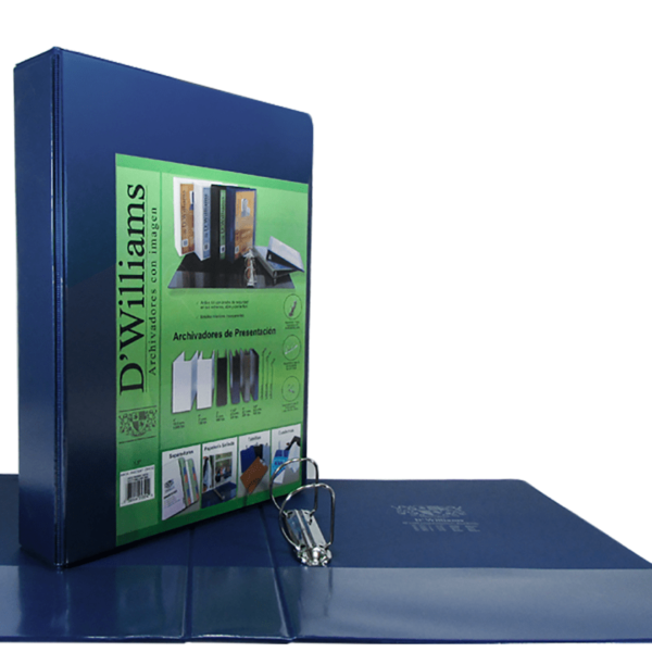 ARCHIVADOR OFICO CON PRESENTACION 2 AROS 1.5" DWILLIAMS AZUL