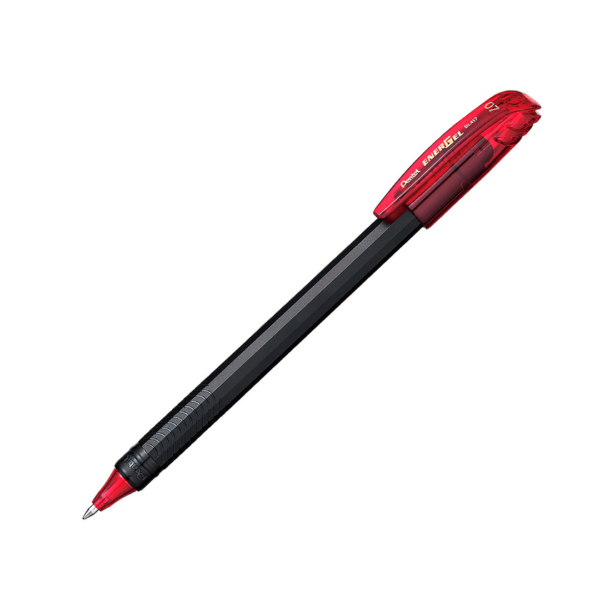 BOLIGRAFO GEL MAKKURO PENTEL PUNTA METAL 0.7MM ROJO