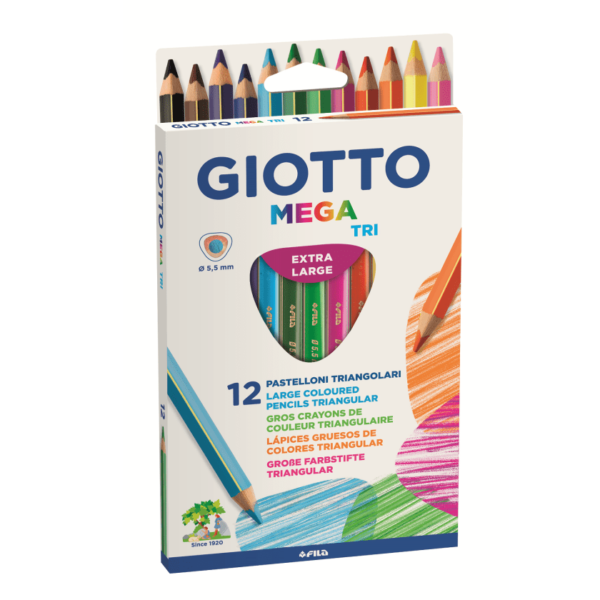LAPICES DE 12 COLORES GIOTTO JUMBO MEGA TRIANGULAR